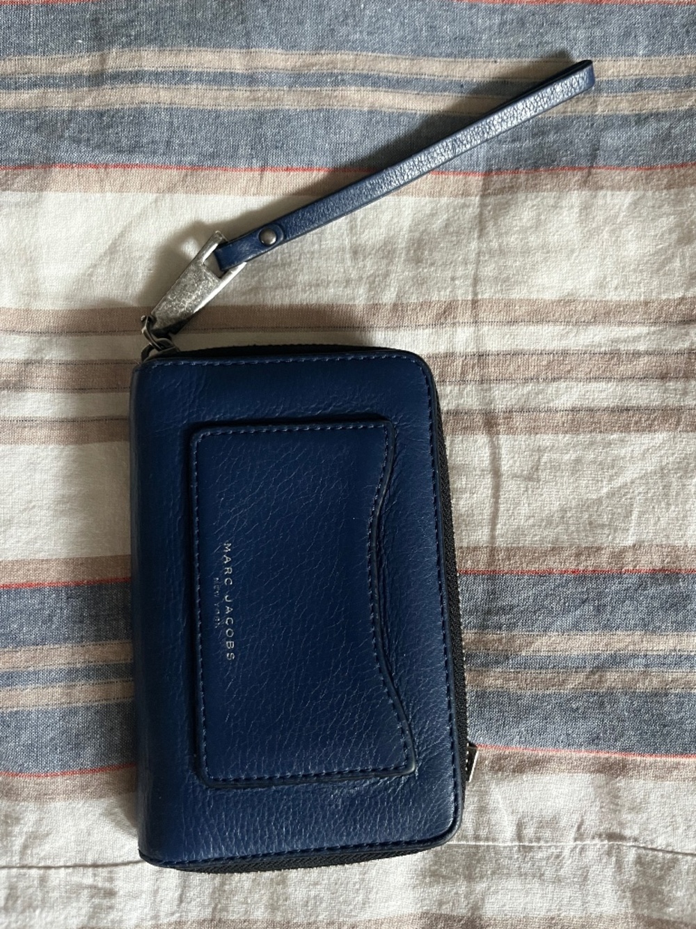 Marc Jacobs Navy Blue Zip-Around Wallet Wristlet